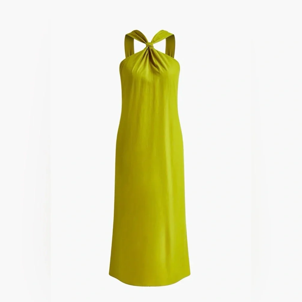 Commense Olive Green Twist-Neck Midi Dress - Picture 4 of 14